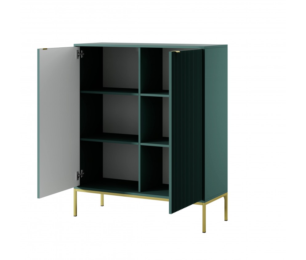 Komoda Viva 104 2D Labrador Green/złoty stelaż/złoty uchwyt