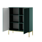Komoda Viva 104 2D Labrador Green/złoty stelaż/złoty uchwyt
