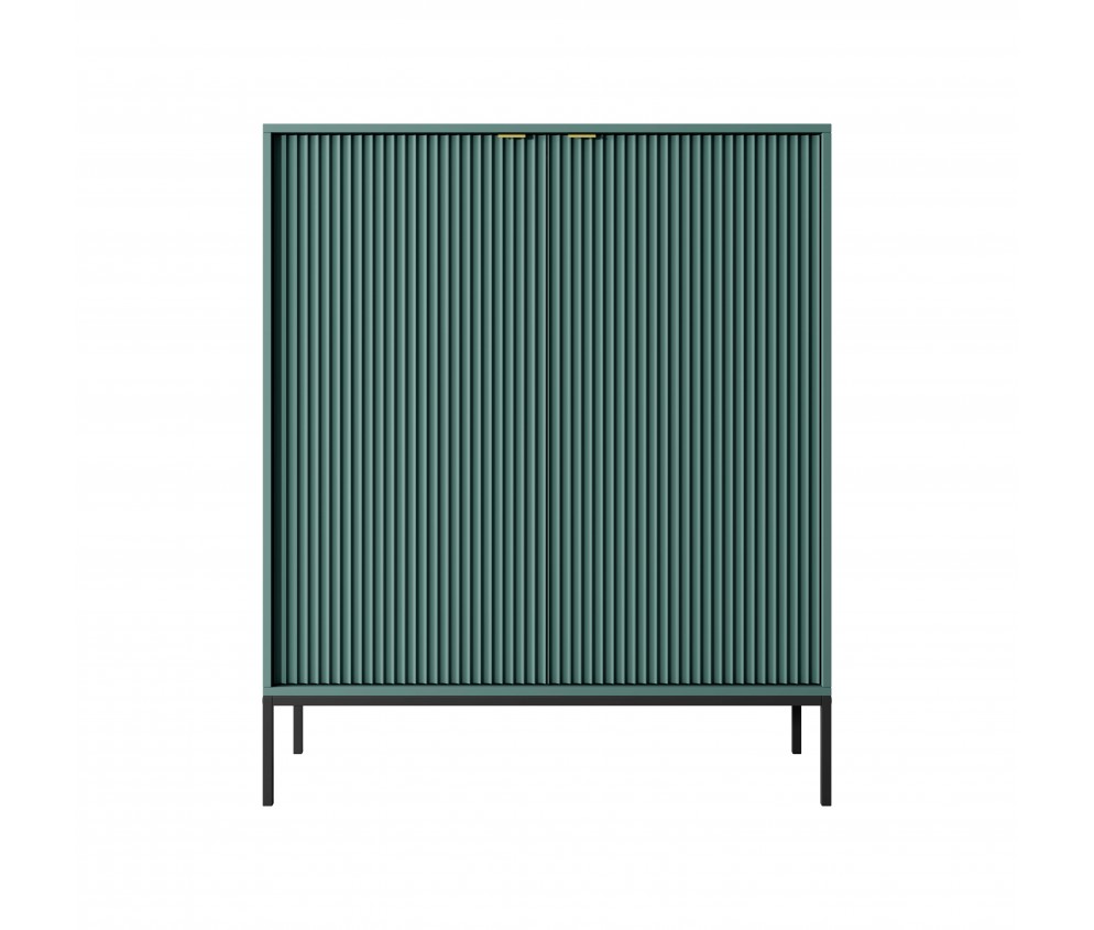 Komoda Viva 104 2D Labrador Green/czarny stelaż/złoty uchwyt