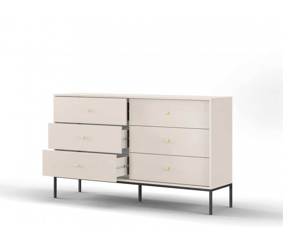 Komoda Mira 154 6SZ Beż Piaskowy