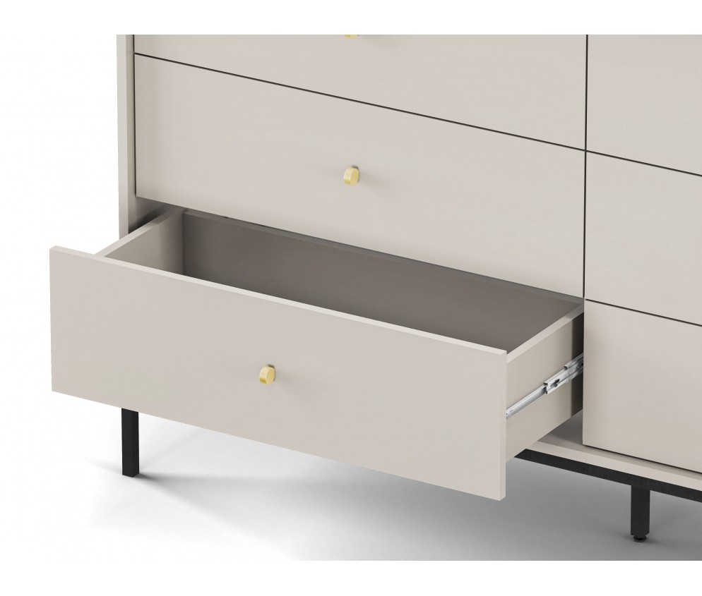 Komoda Mira 154 6SZ Beż Piaskowy