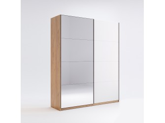 Szafa przesuwna Amanda 150 biały połysk z lustrem