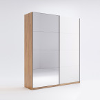 Szafa przesuwna Amanda 150 biały połysk z lustrem