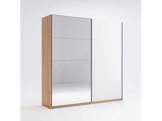 Szafa przesuwna Amanda 200 biały połysk z lustrem