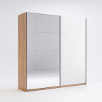 Szafa przesuwna Amanda 200 biały połysk z lustrem