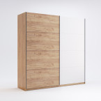 Szafa przesuwna Amanda 200 drzwi biały połysk/dąb craft