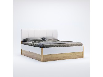 Łóżko Amanda 160 biały połysk/dąb craft z szufladami