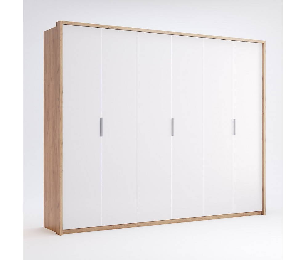 ZESTAW sypialniany Amanda, szafa 6D, łóżko 160x200, szafki nocne, komoda 3SZ, lustro