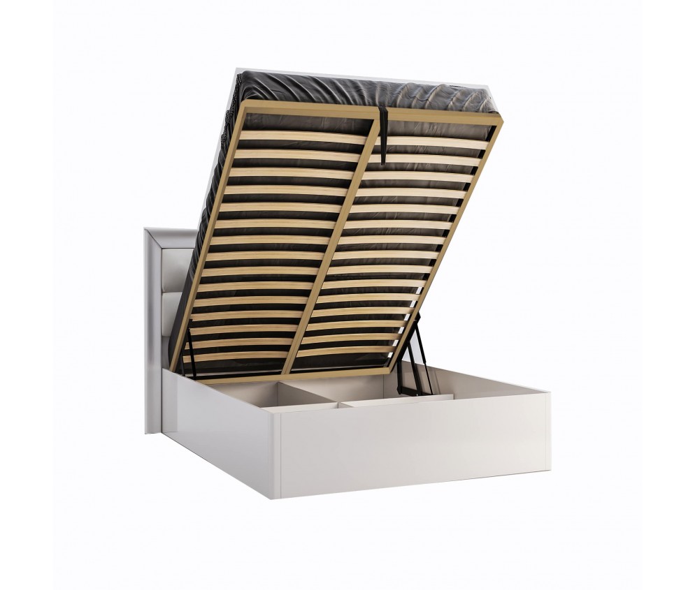 Łóżko Betina 140 z podnoszonym stelażem i miękkim zagłówkiem