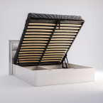 Łóżko Betina 180 z profilem, podnoszonym materacem i miękkim zagłówkiem