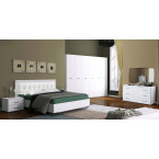 Zestaw sypialniany Betina 6D szafa, łóżko 160x200, komoda 3SZ, 2szt. stolik nocny, lustro.