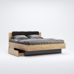 Łóżko Laura z miękkim zagłówkiem i szufladami 160