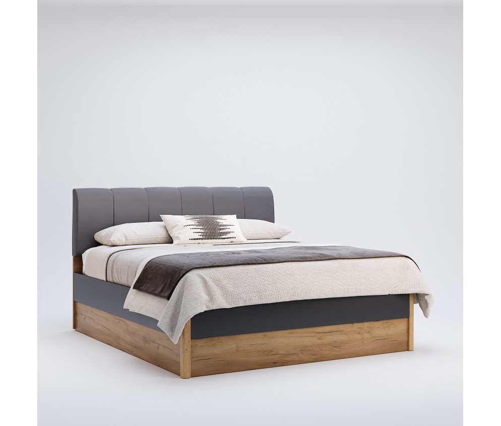 Łóżko Ramirez 160 z miękkim zagłówkiem i szufladami