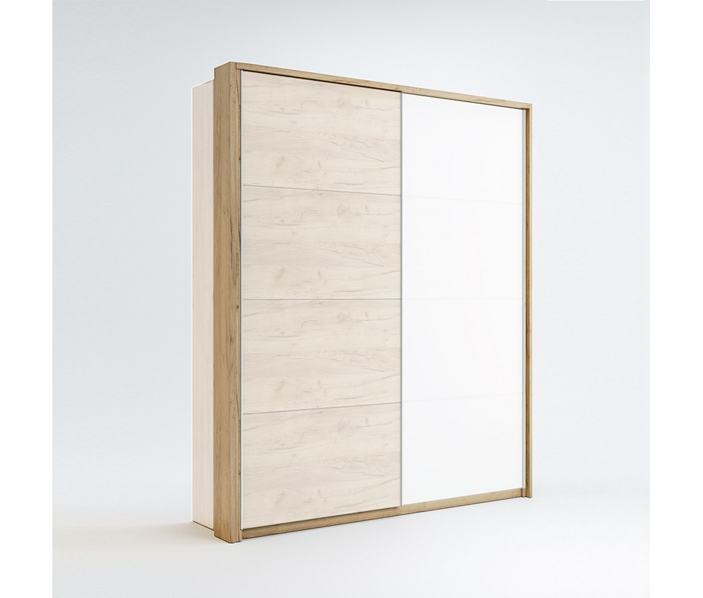 Szafa przesuwna Amanda 150 biały połysk z lustrem