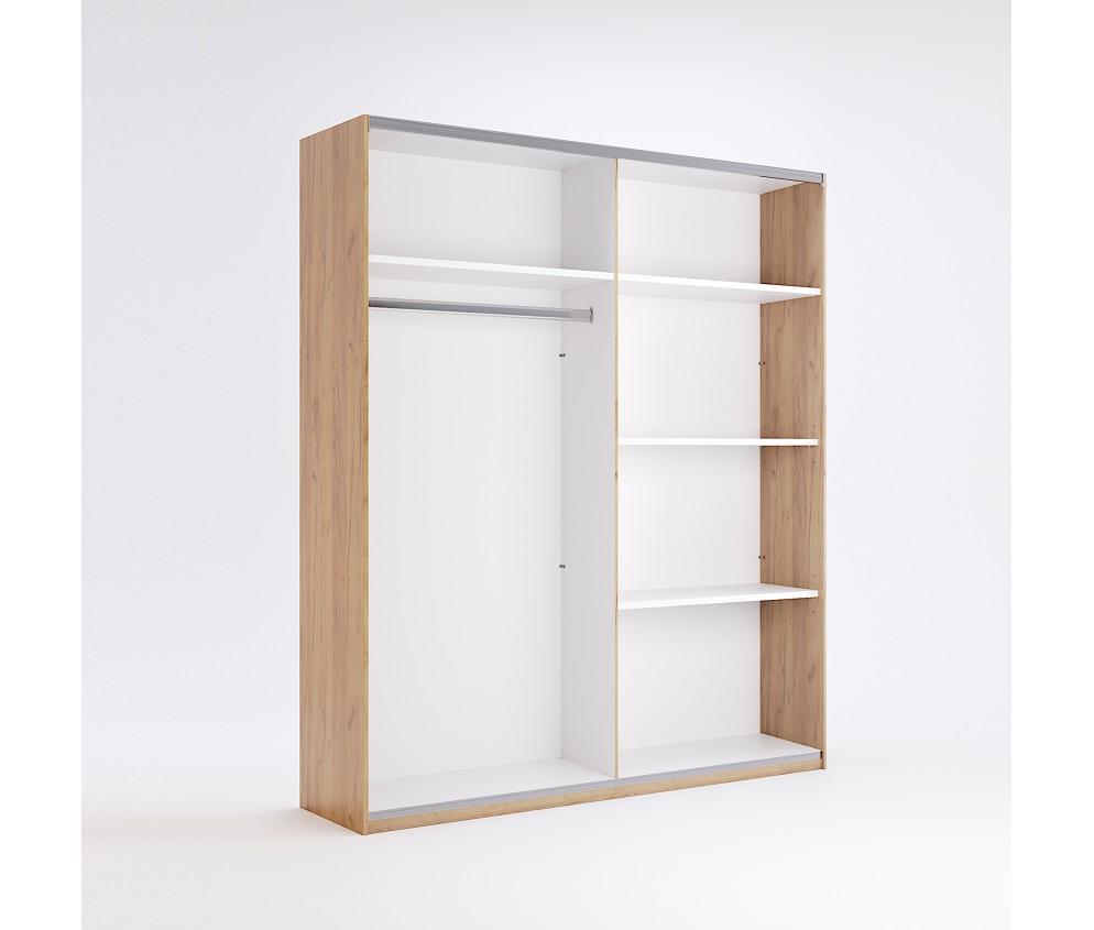 Szafa przesuwna Amanda 150 biały połysk z lustrem