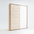 Szafa przesuwna Amanda 200 biały połysk z lustrem