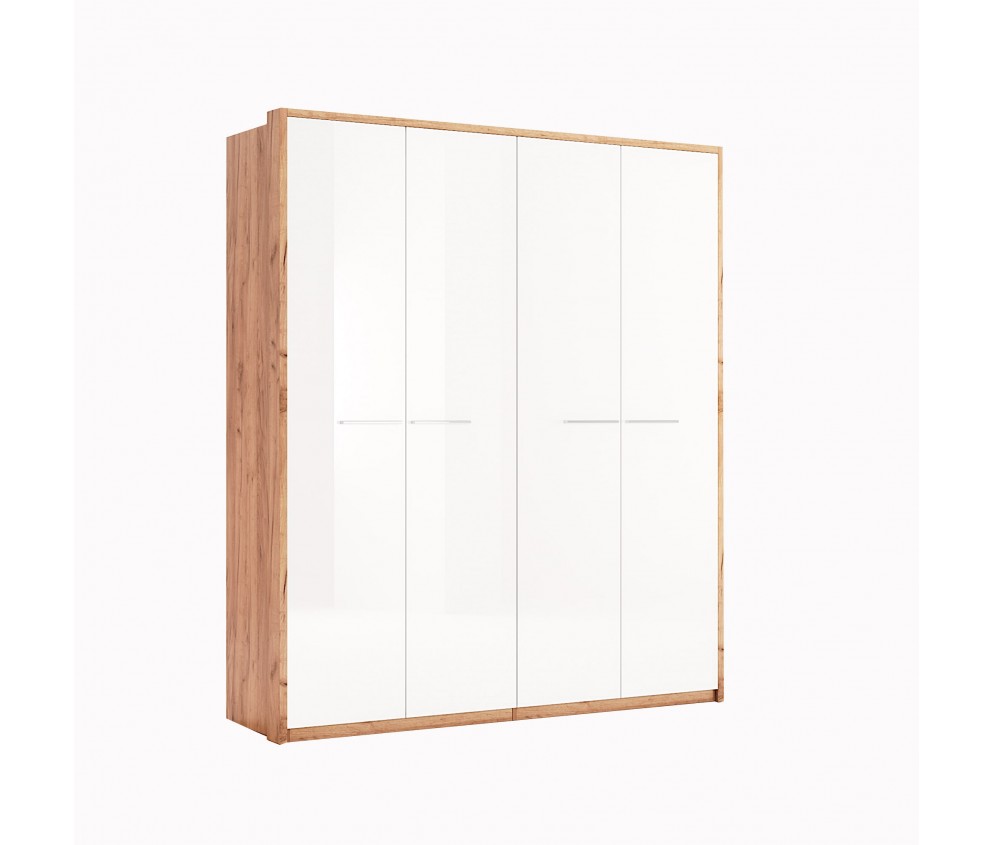 Szafa Arnika 4D z listwą okalającą 185 drzwi biały połysk