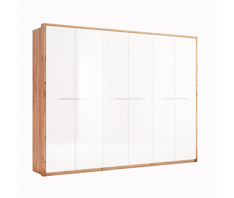 Szafa Arnika 6D z listwą okalającą 274 drzwi biały połysk