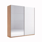 Szafa przesuwna Arnika 150 z lustrem drzwi bialy połysk