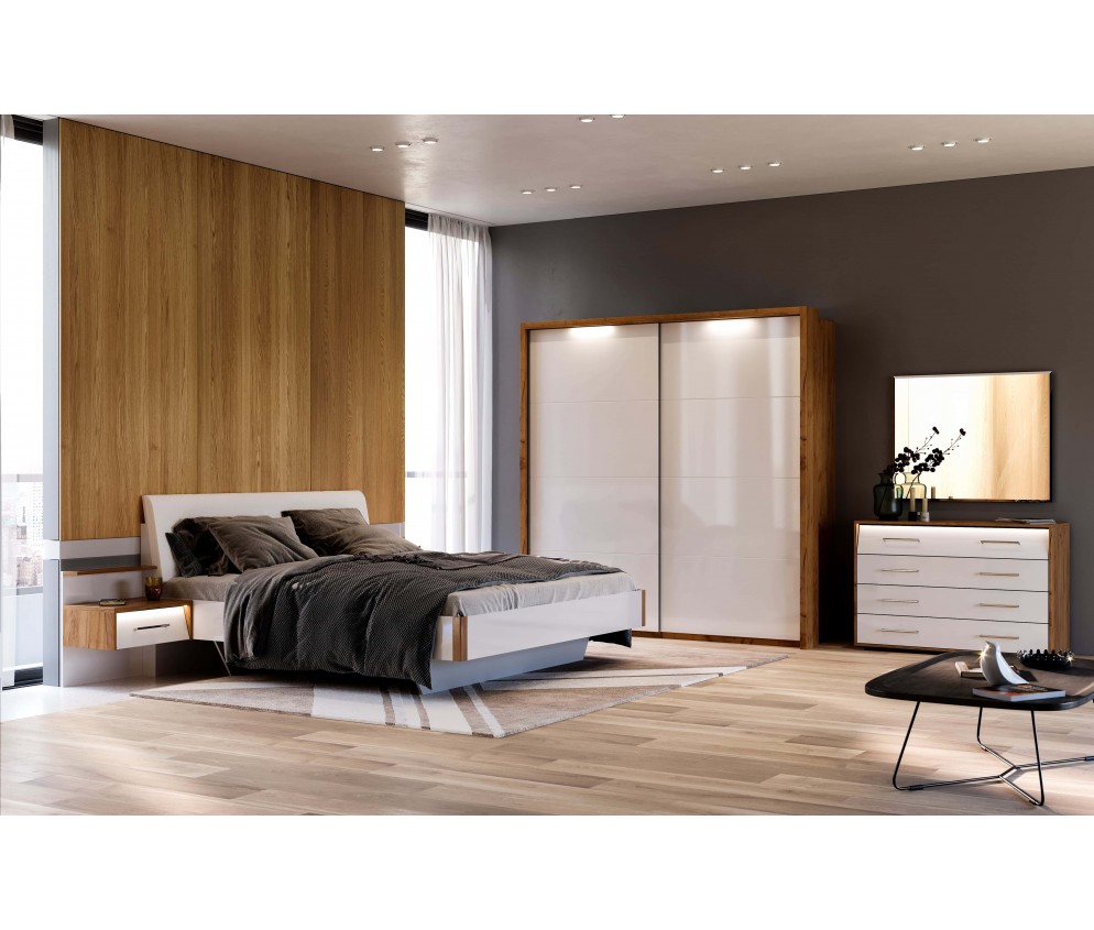 Szafa przesuwna Arnika 200 drzwi biały połysk