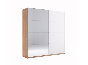 Szafa przesuwna Arnika 200 drzwi biały połysk z lustrem