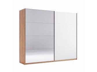 Szafa przesuwna Arnika 250 drzwi biały połysk z lustrem