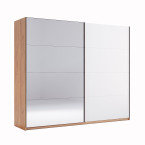 Szafa przesuwna Arnika 250 drzwi biały połysk z lustrem