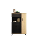 Regał Marsylia 90 2D1SZ CZARNY z oświetleniem