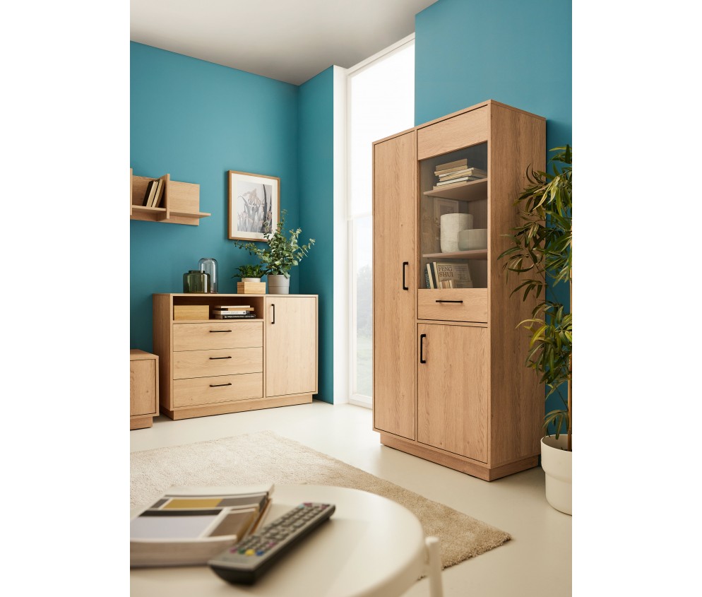 Regał Summer 80 2D1SZ Dąb Biszkoptowy