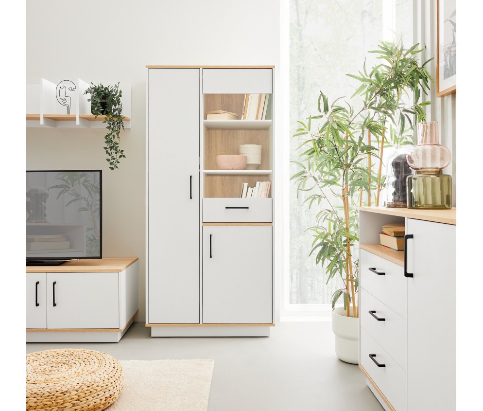 Regał Summer 80 2D1SZ Dąb Biszkoptowy/Biały półki