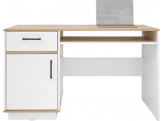 Biurko Summer 125 1D1SZ Dąb Biszkoptowy/Biały