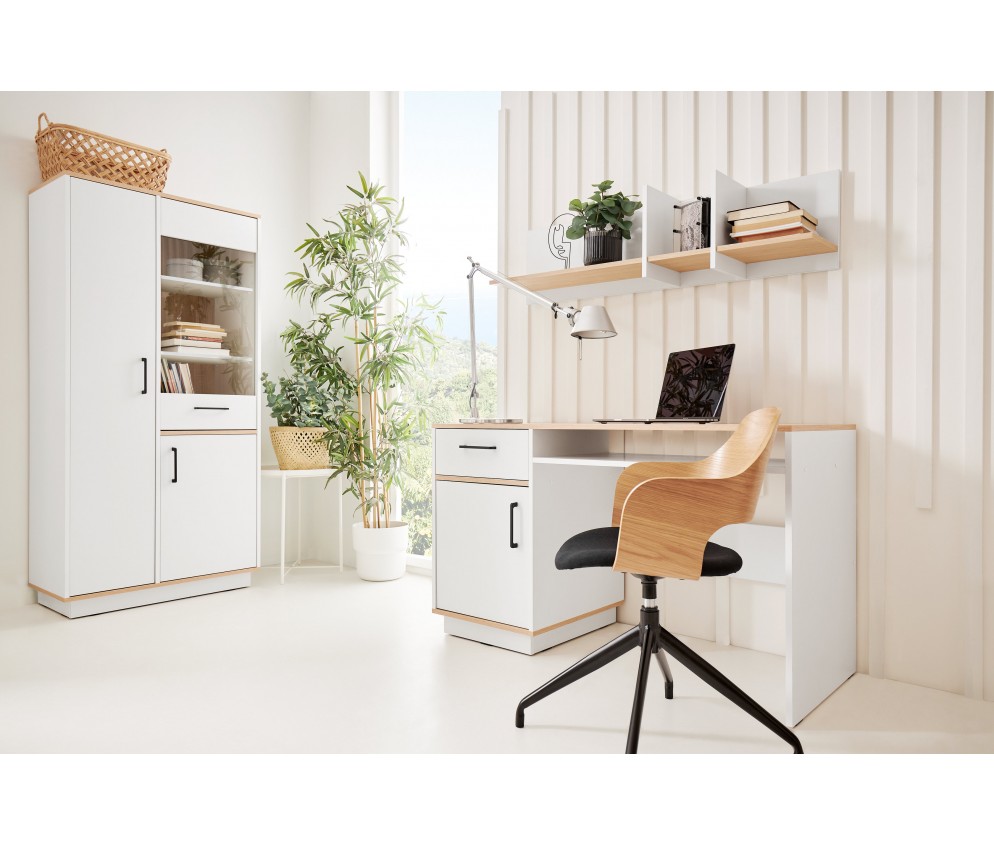 Biurko Summer 125 1D1SZ Dąb Biszkoptowy/Biały