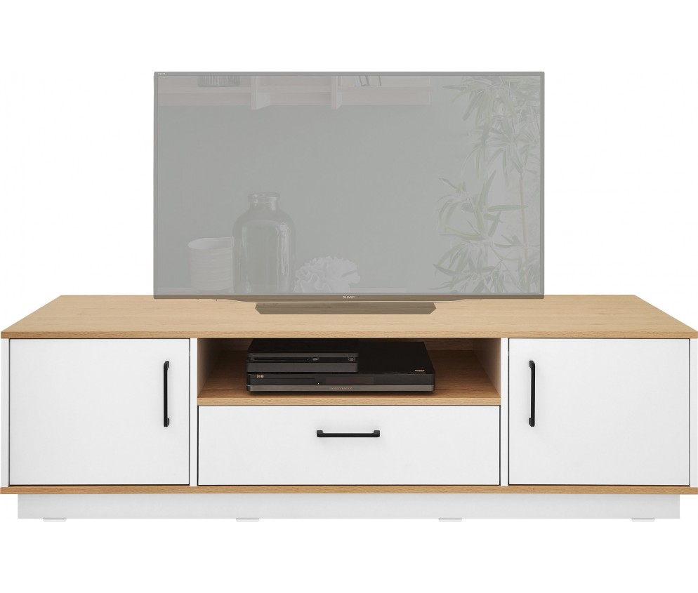 Szafka RTV Summer 160 2D1SZ Dąb Biszkoptowy/Biały