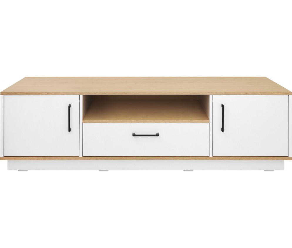 Szafka RTV Summer 160 2D1SZ Dąb Biszkoptowy/Biały