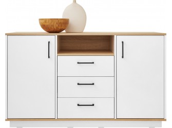 Komoda Summer 140 2D3SZ Dąb Biszkoptowy/Biały