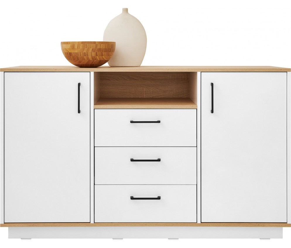 Komoda Summer 140 2D3SZ Dąb Biszkoptowy/Biały