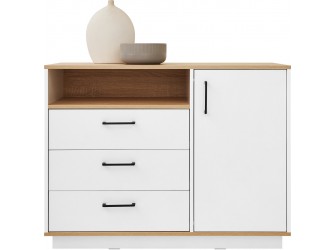 Komoda Summer 110 1D3SZ Dąb Biszkoptowy/Biały