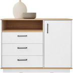 Komoda Summer 110 1D3SZ Dąb Biszkoptowy/Biały