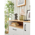 Komoda Summer 110 1D3SZ Dąb Biszkoptowy/Biały