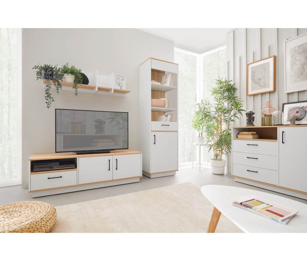 Półka Summer 150 Dąb Biszkoptowy/Biały z przegródkami