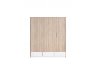 Szafa Morgana 204 4D3SZ Dąb Sonoma/Biały Lux