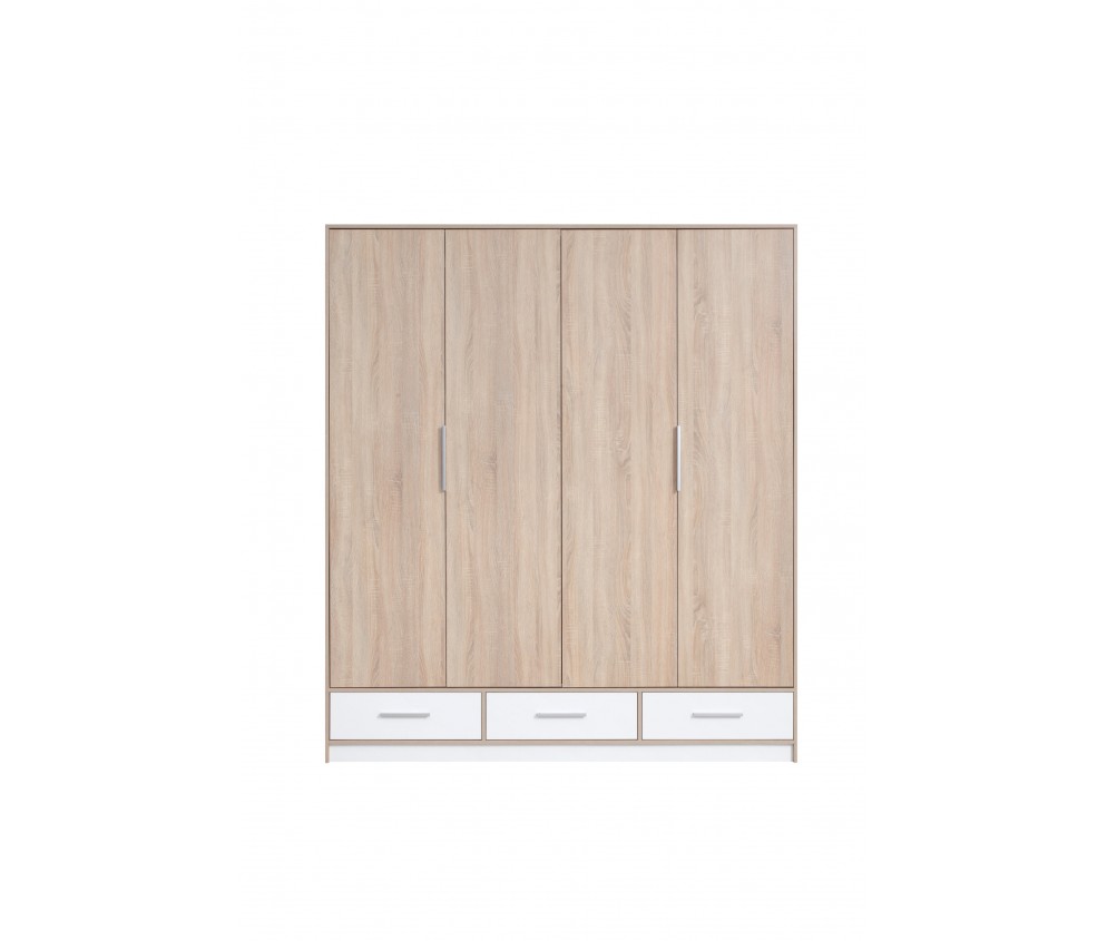 Szafa Morgana 204 4D3SZ Dąb Sonoma/Biały Lux