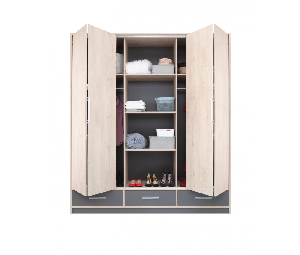 Szafa Morgana 204 4D3SZ Dąb Sonoma/Antracyt