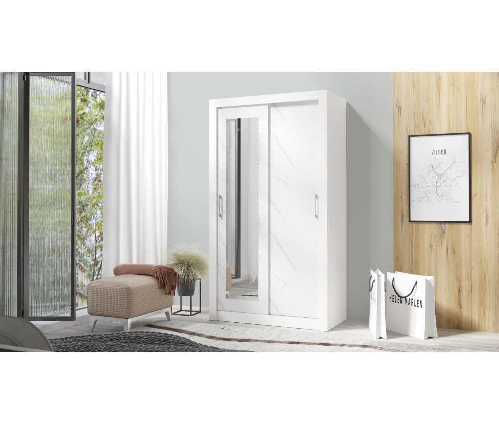 Szafa Carmen 120 Biały/Marmur Bianco