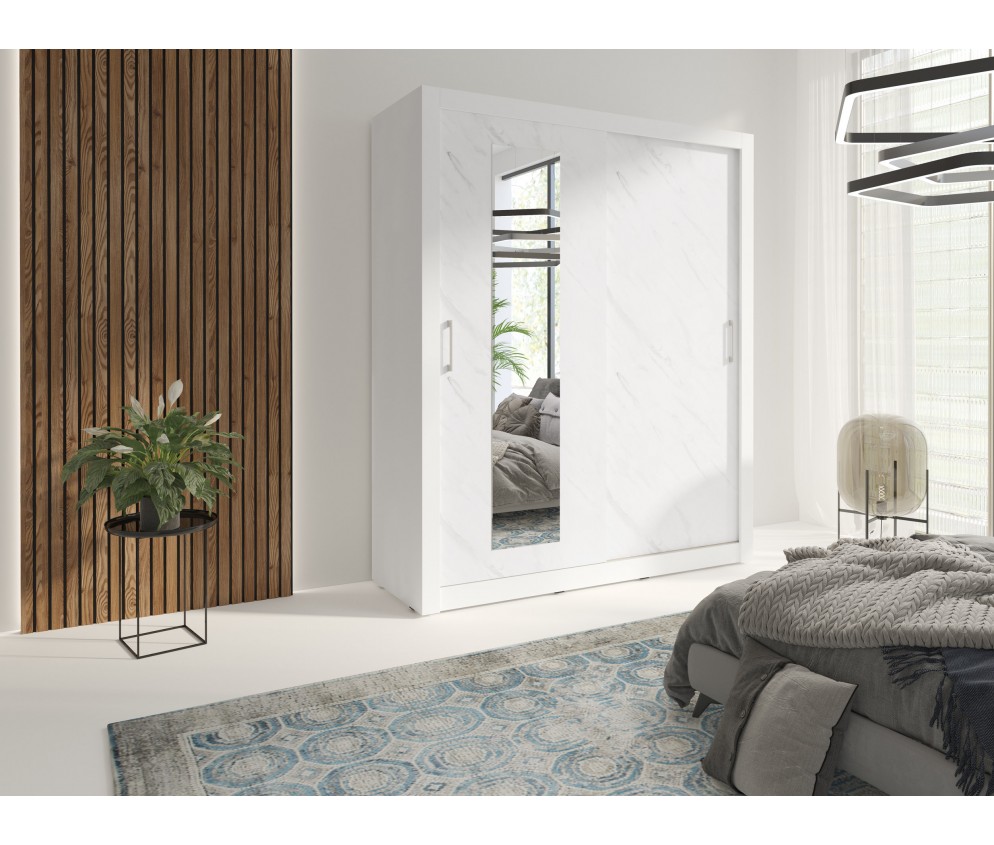 Szafa Carmen 180 Biały/Marmur Bianco