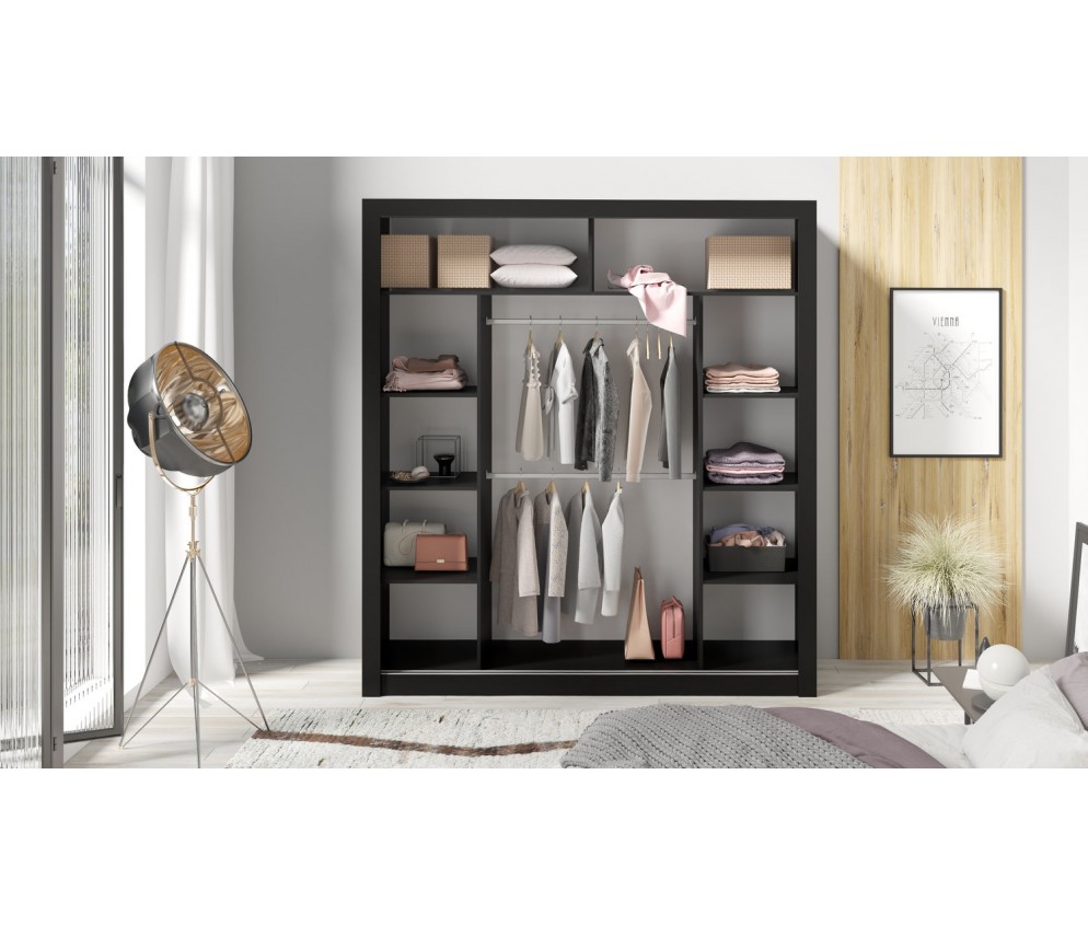 Szafa Carmen 200 Czarny/Black Royal