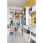 Szafa Sam 135 PRAWA/LEWA Biały Lux/Beton