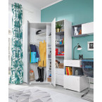 Szafa Sam 90 PRAWA/LEWA Biały Lux/Beton narożna