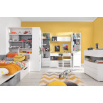 Szafa Sam 45 3SZ Biały Lux/Beton