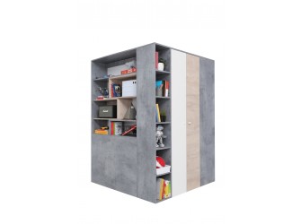 Szafa Sam 135 PRAWA/LEWA Biały Lux/Beton/Dąb